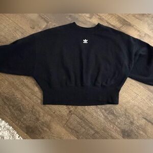 Adidas Small  cropped Black Sweatshirt with Logo